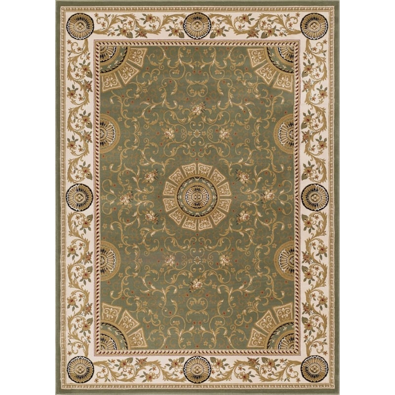 L'Baiet Serilda Green Oriental 5' x 7' Fabric Area Rug