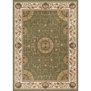 L'Baiet Serilda Green Oriental 5' x 7' Fabric Area Rug