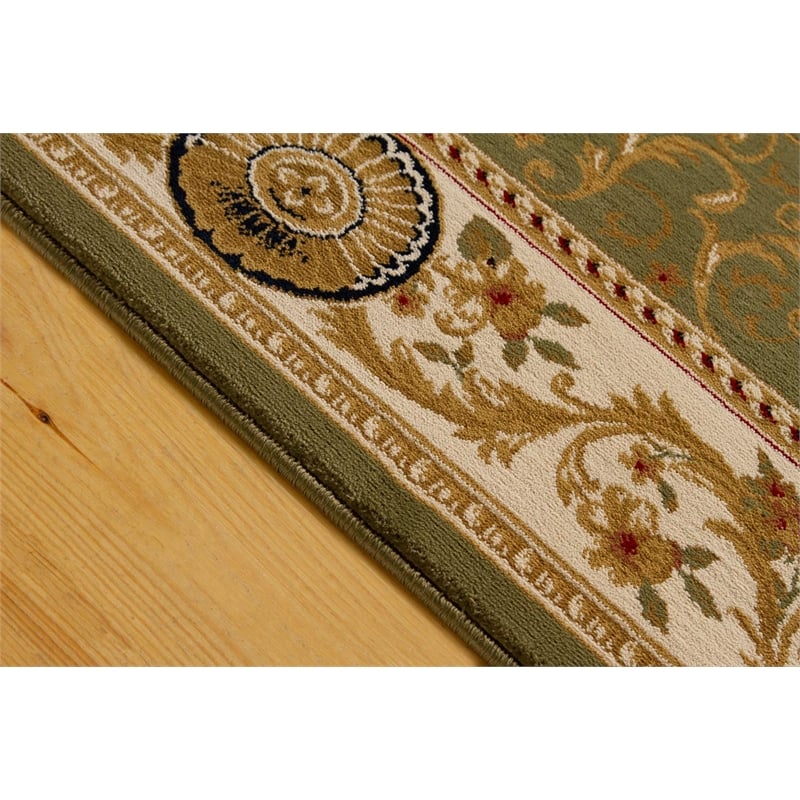 L'Baiet Serilda Green Oriental 5' x 7' Fabric Area Rug