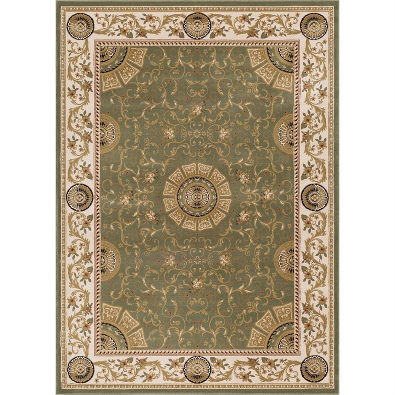 L'Baiet Serilda Green Oriental 8' x 10' Fabric Area Rug