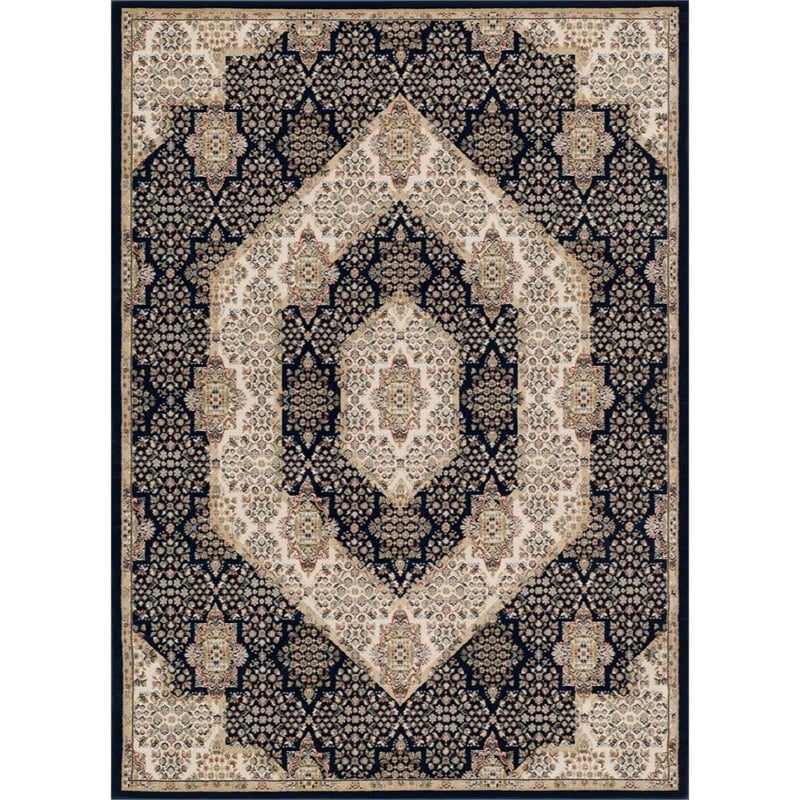 L'Baiet Stella Blue Oriental 5' x 7' Fabric Area Rug