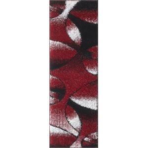 l'baiet maybelle red shag fabric rug
