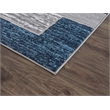 L'Baiet Verena Blue Geometric 5 ft. x 7 ft. Fabric Area Rug