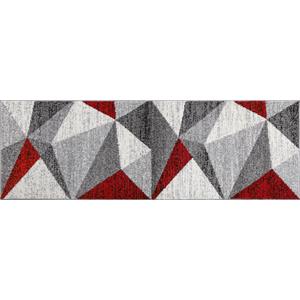 l'baiet yaritza red geometric fabric area rug
