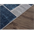 L'Baiet Verena Blue Geometric 2 ft. x 6 ft. Fabric Runner Rug