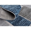 L'Baiet Verena Blue Geometric 2 ft. x 6 ft. Fabric Runner Rug