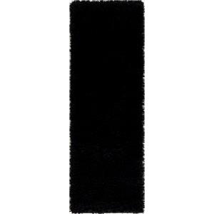 julia black shag 2 ft. x 8 ft. fabric runner rug