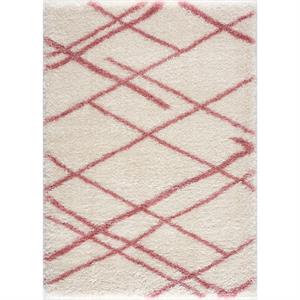 allison pink shag 3 ft. x 5 ft. fabric area rug