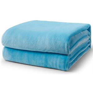 l'baiet blue fleece twin blanket plush microfiber polyester