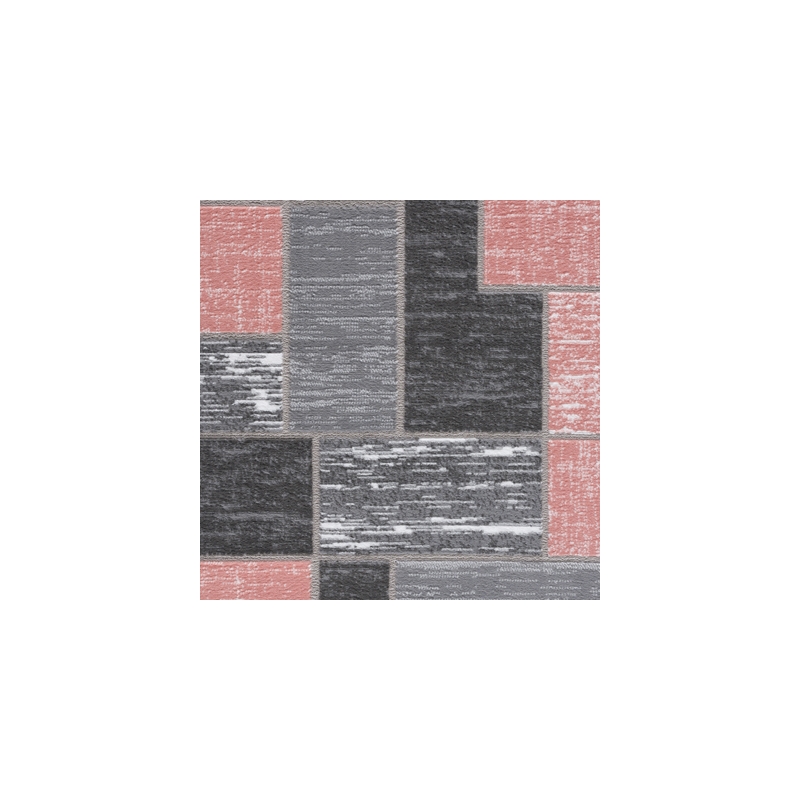 L'Baiet Verena Pink Geometric 2 ft. x 3 ft. Fabric Scatter Area Rug
