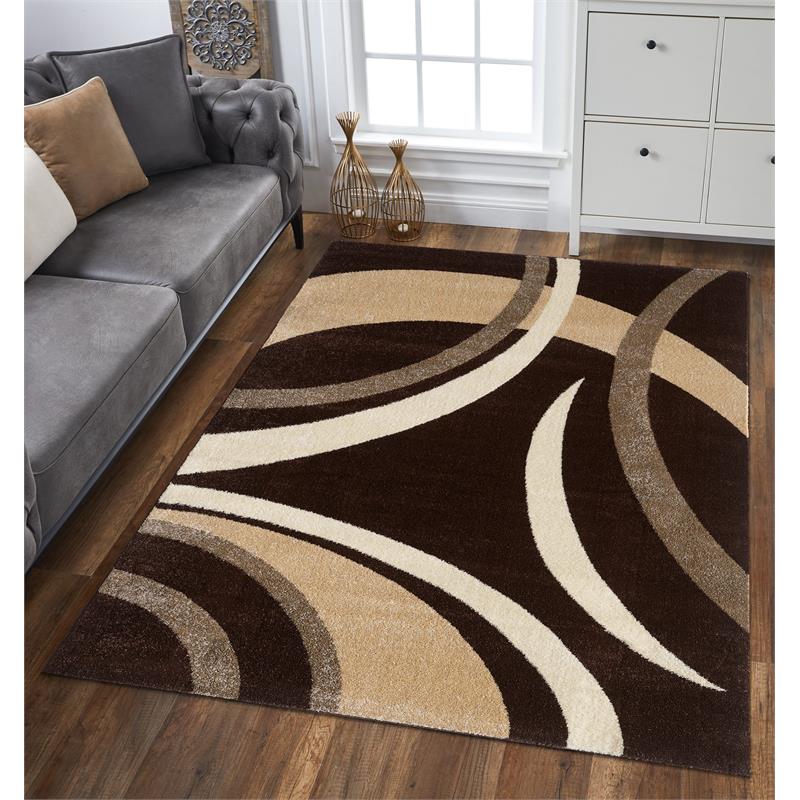 L'Baiet Abigail Graphic Fabric 4 ft. x 6 ft. Area Rug in Brown