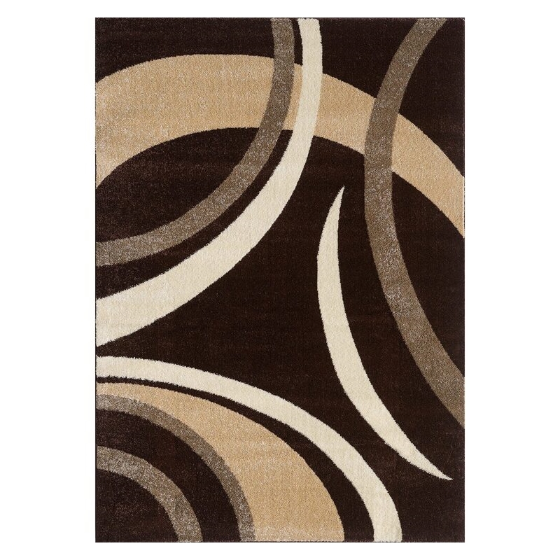 L'Baiet Abigail Brown Graphic Fabric 5 ft. x 7 ft. Area Rug