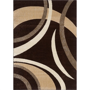 L'Baiet Abigail Brown Graphic Fabric 5 ft. x 7 ft. Area Rug