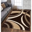 L'Baiet Abigail Brown Graphic Fabric 5 ft. x 7 ft. Area Rug