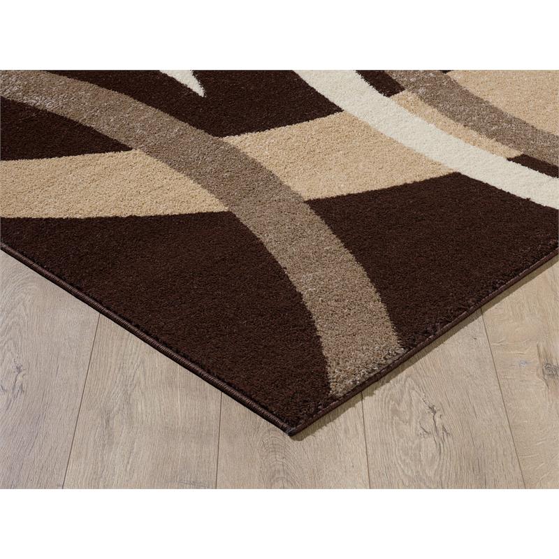 L'Baiet Abigail Graphic Fabric 8 ft. x 10 ft. Area Rug in Brown