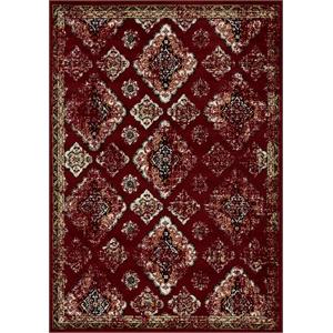 l'baiet sadie red traditional 5 ft. x 7 ft. fabric area rug