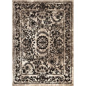 l'baiet emilia black traditional 5 ft. x 7 ft. fabric area rug