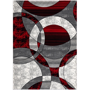 l'baiet serenity geometric red 4 ft. x 6 ft. fabric rug