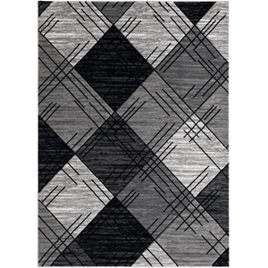 l'baiet gianna geometric black 5 ft. x 7 f.t fabric rug