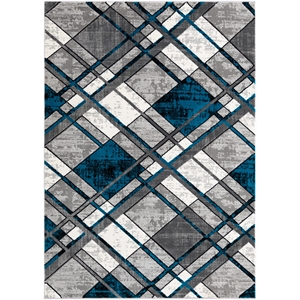 l'baiet claire geometric blue 4 ft. x 6 ft. fabric rug