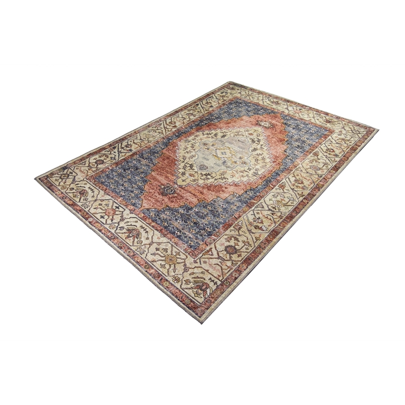 L'Baiet Rachel Multi-Color Traditional Washable 2 ft. x 6 ft. Fabric Runner Rug