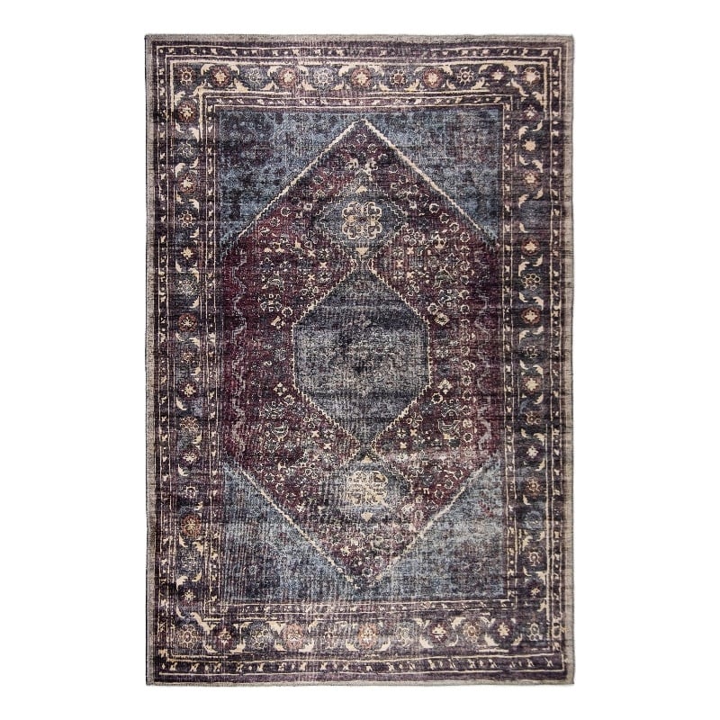 L'Baiet Irene Multi-Color Distressed Washable 2 ft. x 3 ft. Fabric Scatter Rug