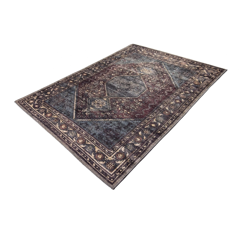 L'Baiet Irene Multi-Color Distressed Washable 2 ft. x 6 ft. Fabric Runner Rug