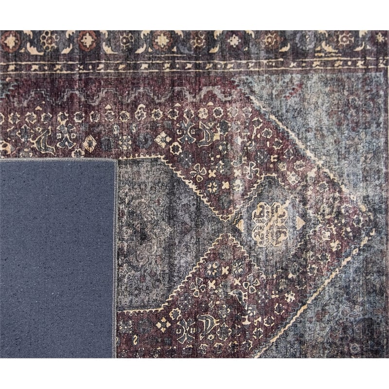 L'Baiet Irene Multi-Color Distressed Washable 5 ft. x 7 ft. Fabric Area Rug