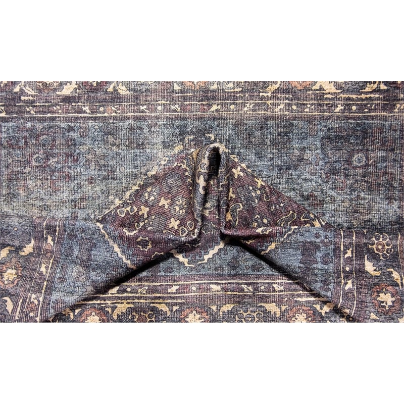 L'Baiet Irene Multi-Color Distressed Washable 5 ft. x 7 ft. Fabric Area Rug