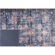 L'Baiet Amelie Blue Distressed Washable 8 ft. x 10 ft. Fabric Area Rug