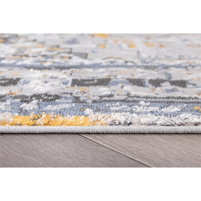L'Baiet Marie Blue Distressed 2 ft. x 6 ft. Fabric Runner Rug