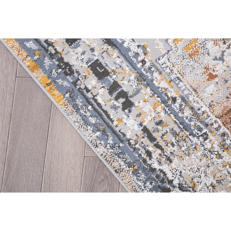 L'Baiet Marie Blue Distressed 5 ft. x 7 ft. Fabric Area Rug