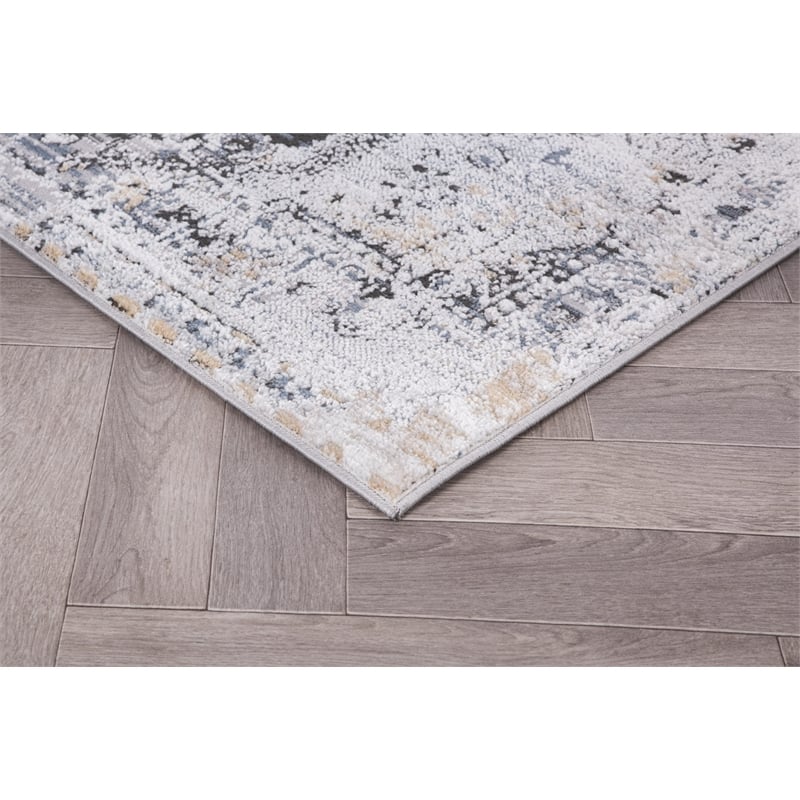L'Baiet Anna Gray Oriental 2 ft. x 6 ft. Fabric Runner Rug