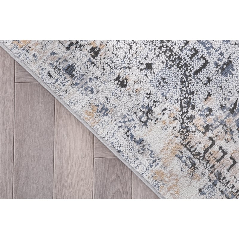 L'Baiet Anna Gray Oriental 2 ft. x 6 ft. Fabric Runner Rug