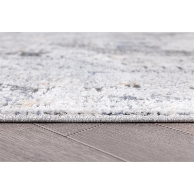 L'Baiet Anna Gray Oriental 2 ft. x 6 ft. Fabric Runner Rug