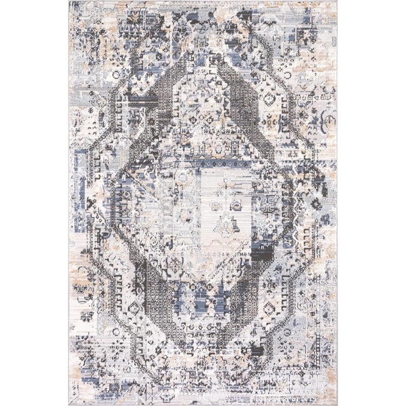 L'Baiet Anna Gray Oriental 2 ft. x 6 ft. Fabric Runner Rug