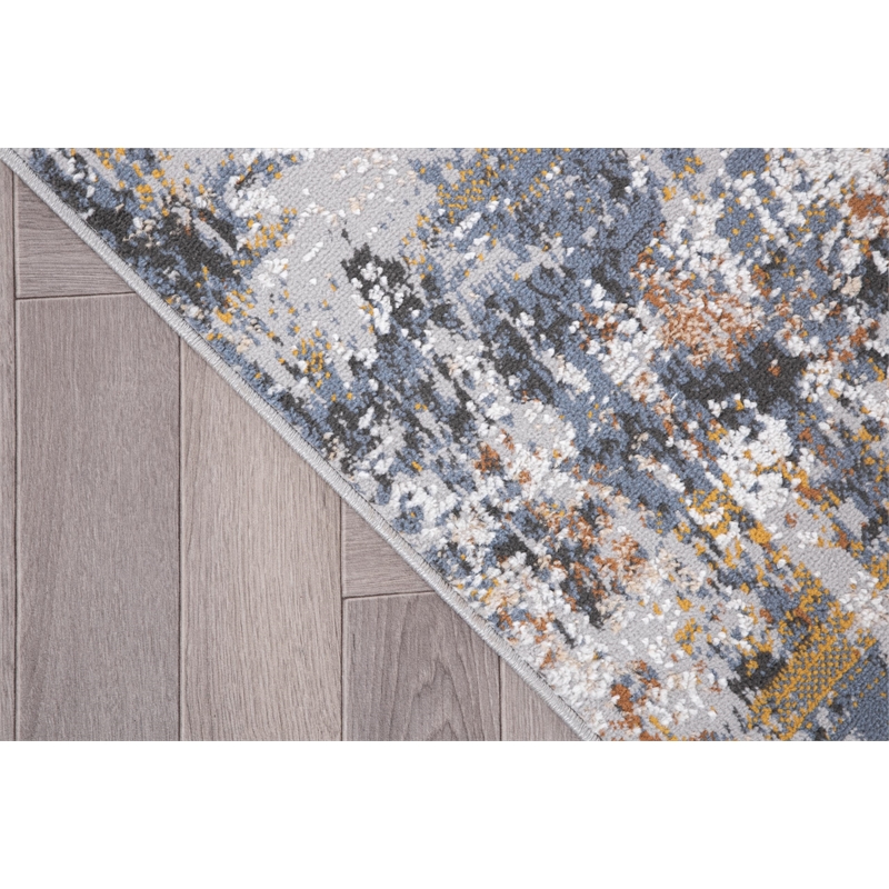 L'Baiet Elena Blue Distressed 2 ft. x 6 ft.  Fabric Runner Rug