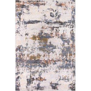 L'Baiet Elena Blue Distressed 2 ft. x 6 ft.  Fabric Runner Rug