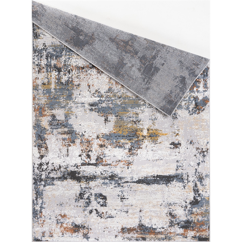 L'Baiet Elena Blue Distressed 5 ft. x 7 ft.  Fabric Area Rug