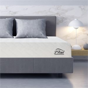 L'Baiet 10&quot Bed in a Box Gel Medium Firm Memory Foam King Size Mattress in White