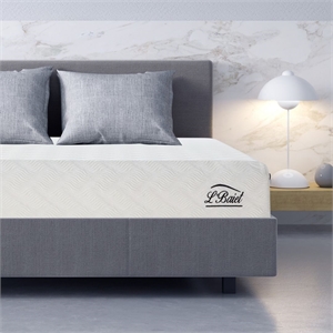 L'Baiet 10&quot Bed in a Box Gel Medium Firm Memory Foam Queen Size Mattress White