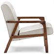 Maddie Home Monaco Mid Century Faux Leather Living Room Accent Chair in White