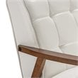 Maddie Home Monaco Mid Century Faux Leather Living Room Accent Chair in White