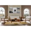 Maddie Home Monaco Mid Century Faux Leather Living Room Accent Chair in White