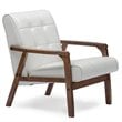 Maddie Home Monaco Mid Century Faux Leather Living Room Accent Chair in White