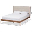 Maddie Home Elements Tufted Upholstered Queen Platform Bed in Light Beige