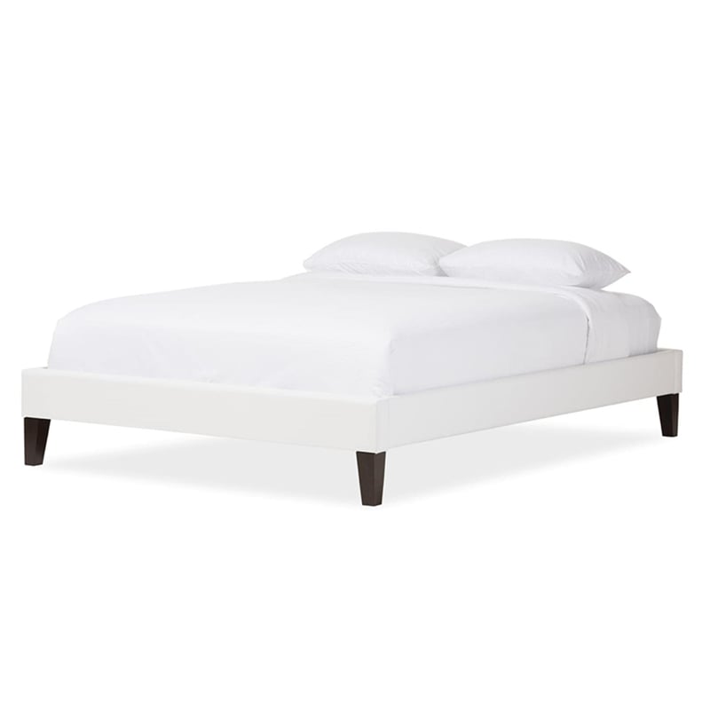 Maddie Home Preston Faux Leather Full Platform Bed Frame in White