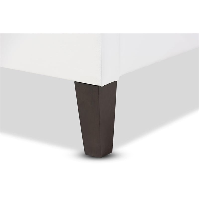 Maddie Home Preston Faux Leather Full Platform Bed Frame in White