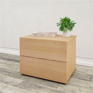 maddie home zen 2 drawer wood nightstand in natural maple