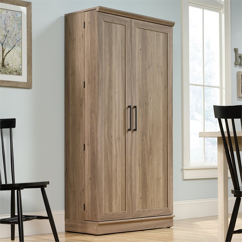 Maddie Home Traditional Engineered Wood 3-Shelf Storage Cabinet in Salt Oak